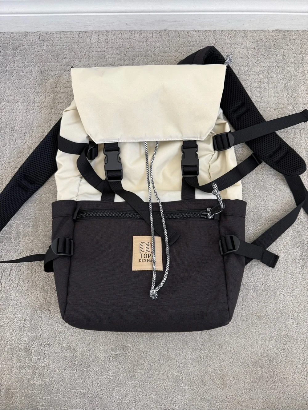 Topo Designs ROVER PACK CLASSIC BONE WHITE/BLACK